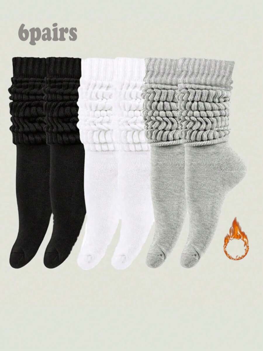 3双男士休闲百搭纯白色中筒袜（不含纸板） - 彩色 - 查看 1