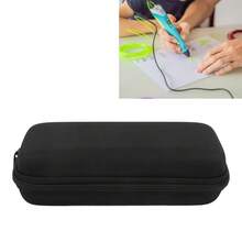 Estuche rígido, estuche para bolígrafo de impresión 3D de EVA con correa elástica - Negro - Ver 3
