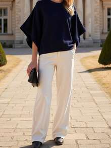 Femmes Tricot Ample à Manches Longues Décontracté, Polyvalent Pour Le Travail Et Le Port Quotidien, Automne/Hiver