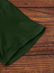 Bow Print Loose Fit Short Sleeve T-Shirt, Spring/Summer - Green - View 5