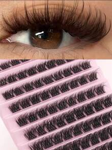 90片装单根假睫毛，柔软自然仿貂毛假睫毛，8-16毫米混合装，DIY睫毛嫁接睫毛簇，睫毛簇，单根假睫毛，睫毛，假睫毛 - D - 查看 2
