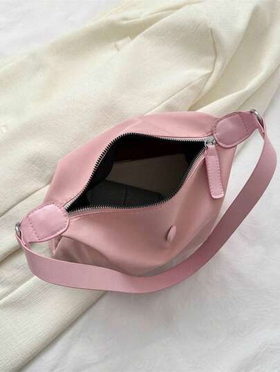 Portable, Lightweight, Waterproof Nylon Oxford Cloth Underarm Shoulder Crossbody Small Bag For Women, Versatile Large-Capacity Tote Bag, Practical And Multifunctional Solid Color Crossbody Bag, Zipper Design, Durable Nylon Material, Polyester Lining, Waterproof, Hand Washable