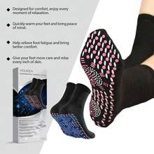 HOUKEA Comfortable Massage Socks Gentle Relieve Leg Fatigue And Pain Reduce Foot Discomfort Warm Comfortable Soft Skin-Friendly Massage Relaxing Care Socks - 灰色 - 查看 9