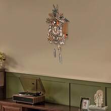 Retro Cuckoo Wall Clock - Vintage Forest Style With Deer & Birds, Quiet Night Mode, Elegant Brown House Wall Clock For Living Room, Kitchen, Office - Unique Home Decor Gift For Women - Brown - View 2