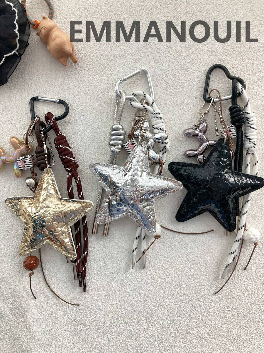 1pc Y2K Style Pink Star Bag Accessory, Made Of Chenille Material, Keychain, Can Be Used As Car Pendant. Valentine's Day Gift, Fashion Versatile, Suitable For Teenagers, Women, College Students, Teachers, White-Collar Workers, And Young Professionals. Can Be Used As Decoration, Car Pendant, Women's Keychain Pendant, Back To School Supplies, Teacher's Day Gift.