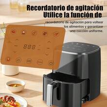 Freidora de aire saludable. Reduce 90% grasa. 8 funciones. 3.5L. Fácil limpiar - Negro (3,5 l) - Ver 8