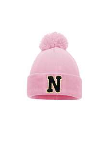 1 Stück Kinder gestrickte Mütze mit A-Z Buchstaben Muster, Mädchen Jungen warme gestrickte Beanie, geeignet für den Außenbereich, Alltagsgebrauch im Herbst und Winter