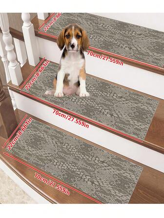 15개 미끄럼 방지 계단 트레드, 나무 계단에 적합 | 실내/실외 계단/미끄럼 방지 매트 | 재사용 가능한 계단 카펫