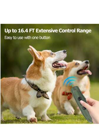 20ft Range Ultrasonic Anti-Barking Device With LED Flashlight & Rechargeable Battery, Indoor/Outdoor Alternative To Shock Collar