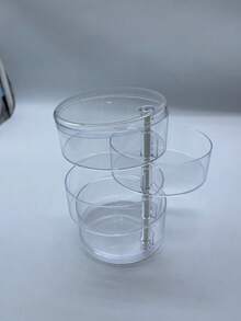 1pc Children's Multi-Layer Rotatable Hair Accessory Storage Box, Transparent Anti-Oxidation Hair Tie & Clips Organizer For Girls