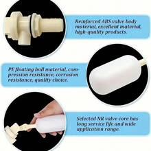 1 Dispensador de agua automático con válvula de flotador - 1/2 pulgada de acero inoxidable, fácil de llenar y apagar el sistema, adecuado para caballos, ganado, ovejas, cerdos, perros - Body de plástico, sin necesidad de electricidad