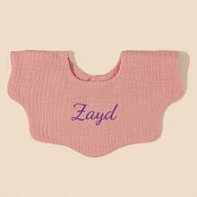 1pc Customizable Text Embroidery Floral Bib, Waterproof Baby Feeding Bib, Breathable, Baby Gift - Multicolor - View 8
