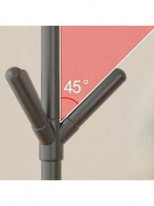1pcs Metal Floor-Standing Tree-Shaped Coat Rack, Multi-Hook Easy To Move Coat Rack, Suitable For Clothes Bag Storage Rack Used In Living Room, Balcony, Bedroom, Cloakroom And Other Occasions, Saving Space. - Black - View 9