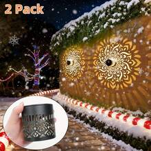 أضواء الحائط المعدنية بالطاقة الشمسية، بتصميم المندلا، أضواء السياج بالطاقة الشمسية ذات التصميم المجوف - أضواء حائط خارجية بمعيار IP65 للحديقة والباحة والساللم، ألواح طاقة شمسية LED، إضاءة الباحة، تصميم ديكوري بنقوش الأوراق، هيكل حديدي متين، ديكور حديقة الباحة، ديكور خارجي، باب المدخل، ديكور حفلات عيد الميلاد وعيد الهالوين في الفناء