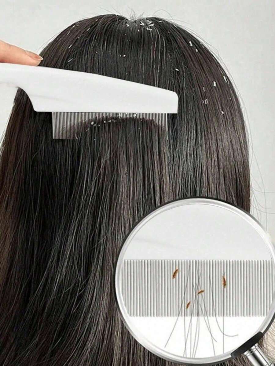1pc Anti-Dandruff Super Dense Tooth Fine Comb, Scalp Cleaner, Lice And Nit Removal Tool, Hair Clip, Hair Accessory - Multicolor - View 1