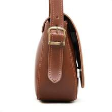Stylish Women's Baguette Shoulder Bag With Front Detail - Mocha Brown - View 8