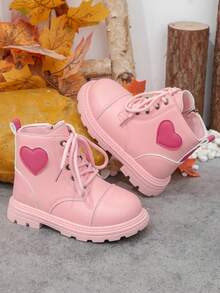 1 Paio di Stivali Rosa Alla Moda e Carini per Bambine/Ragazze, Colore Unito Stile Equestre Semplice, Design con Punta Tonda e Cerniera Laterale per Indossare Facilmente, Realizzati in Pelle PU di Qualità con Fodera Morbida, Suola Spessa e Morbida, Adatti per Ragazze dai 3 ai 15 Anni per Uso Quotidiano, Uscite, Feste, Vacanze, Autunno/Inverno Nuovi