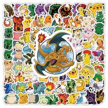 pokemon 100张宝可梦皮卡丘卡通贴纸，可爱口袋妖怪旋律DIY贴纸，可用于笔记本、笔记本电脑装饰，是送给儿童和女孩的礼物 - 彩色 - 查看 4