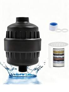 1pc Wall-Mounted Shower Head Filter, 30-Level ABS Plastic Shower Purifier, Chrome Surface, Plastic Material, High-Efficiency Output, Suitable For All Shower Heads, Removes Chlorine And Heavy Metals, Enriched With Vitamins C And E, Improves Skin Care And Hair Protection, Minimalist Round Design, Ideal For Home And Hotel Bathrooms, Upgrade Your Bathroom, Perfect Gift For Halloween And Christmas