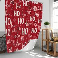 1 pezzo/4 pezzi Set di decorazioni per il bagno con stampa di fiocchi di neve e testo natalizio, include 12 ganci gratuiti, elegante atmosfera natalizia, decorazione invernale, tappetino da bagno, tappetino a forma di U, tappetino rotondo per il water, adatto per tutte le decorazioni natalizie per il bagno