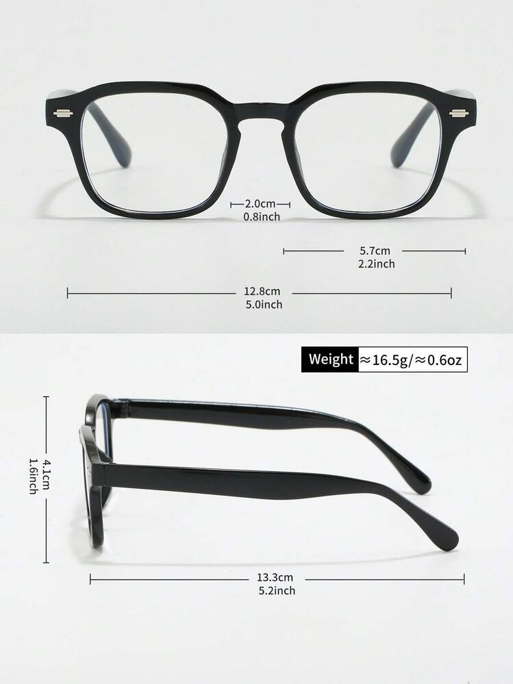 1 Pair Unisex & Kids Square Photochromic Glasses - Casual Rivet Square Glasses - Blue Light Blocking Glasses For Using Electronic Devices, Outdoor Vacation - Multicolor - View 11