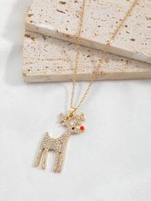 1 Cặp dây chuyền hợp kim nhiều màu hình ông già Noel, tuần lộc, cây thông Noel, quà tặng Giáng sinh - Nhiều màu - Xem 2