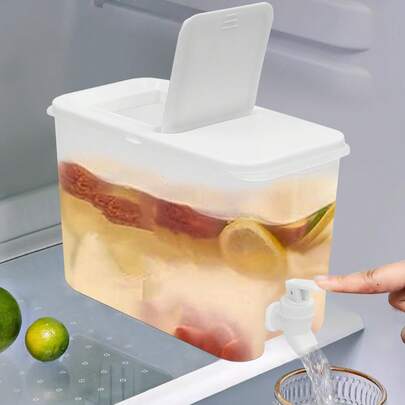 CNCEST 4L/1.06Gal Drinks Dispenser, Fridge Water Dispenser With Tap & Flip Cover, Beverage Drink Dispenser For Lemonade, Cold Water, Iced Tea, Coffee, Milk, Orange Juice