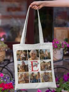 1pc Customized Photo Canvas Bag, Personalized Tote Bag,Customizable Pictures And Text, Foldable, Large Capacity&Lightweight, Stylish Versatile,For Women, School Bag/College Backpack Ideal Gifts For Her Women, Rookies & White-Collar Workers, Girlfriend, Pink Girls For Graduation, For Weddings,All-Purpose,Large Capacity,Versatile,Multifunction,Colorful,Cute,Adorable,Contracted,Funny,Kawaii,Y2K,Minimalist,Commuting,Business Casual,Basics,Custom,Personalized,Unique,Customized,Ideal Gifts For Him,Ideal Gifts For Her,Her,Family,Friends,Girlfriend,For Anniversaries,For Birthdays,For Holiday/ Vacation,For Outdoors/Outings/Travel/Hiking/Stadium/Sports/Climbing,For Business/Commute/Work/Office,Vacation