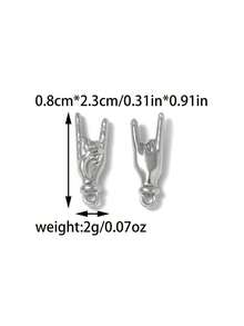 3件装 304 不锈钢手势 DIY 项链手链配件 - 鋼色 - 查看 9