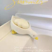 Cute Small Yellow Soap Dish With Swan Drain, High-End Bathroom Vanity Soap Holder, Adorable Set - Multicolor - View 7