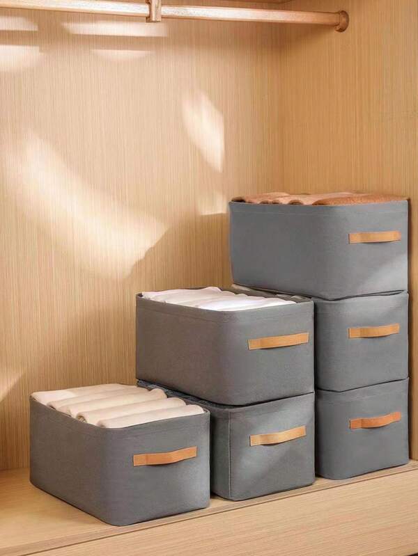 1pc Fabric Clothes Storage Box, Foldable Storage Containers For Closet Organization, Closet Clothes Organizer With Handle, Fabric Storage Box With Steel Frame Stackable Shelf Storage Baskets Foldable Wardrobe Storage Box For Clothes Girl Toys Dolls Household Products Decorations Living Room Decor Autumn Decor Festival Decor Room Decor Home Decor Fall Decor Bedroom Decor Christmas For Holiday Gift Giving