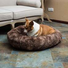 Oval Calming Donut Cuddler Dog Bed, Shag Faux Fur Washable Round Pillow Pet Bed For Small Medium Dogs (XXL(43"X34"X8"), Light Brown), Popular In 2025 - Nâu2021 - Xem 6