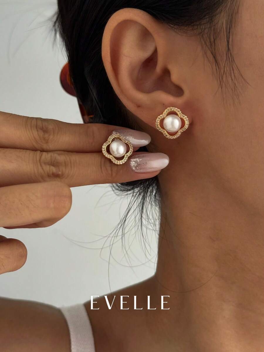 18K Gold Plated Elegant & Cute Copper Earrings, Suitable For Daily Wear And Gatherings