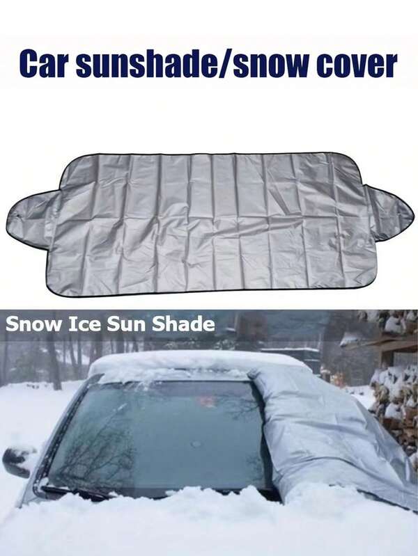 1pc Car Windshield Snow Cover, Frost Protector, All Season Thickened Sunshade Windshield Umbrella