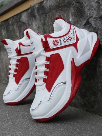 Herrskor med hög topp för vardagsbruk, moderiktiga basketskor, halkfria utomhussportskor