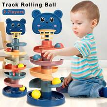 [Đồ chơi cảm giác Montessori] Bóng lăn cho bé, Đồ chơi thông minh giáo dục sớm 0-36 tháng, Bộ bóng trượt đẩy kéo, Đồ chơi giáo dục rèn luyện cảm giác cho trẻ em, Trò chơi tương tác giữa cha mẹ và con cái - Nhiều màu - Xem 2