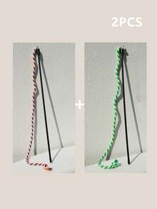 Juguete interactivo para gatos con varita de colores variados y campana para ejercitar y entretener