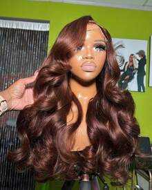 34 Inch Glueless Wigs Human Hair Pre Plucked Brown 13x4/13*6 HD Lace Front Wigs Human Hair Glueless 200% Density Body Wave Lace Front Wigs Human Hair With Baby Hair - S4 - 查看 1