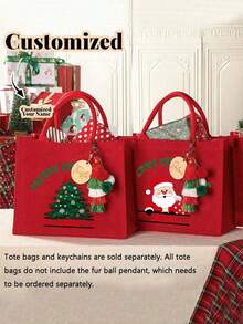 Bolsa de regalo personalizada, bolso de mano navideño personalizado, bolsas de regalo con nombre para fiestas, bolso de mano con logo personalizado, bolso de mano grande y sencillo de gran capacidad, bolso de mano casual y portátil, bolsa de compras multifuncional, bolsa de regalo personalizada - Multicolor - Ver 4