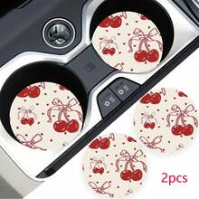 2pcs Car Cup Coaster, Stylish & Durable Fast-Drying Car Cup Mat