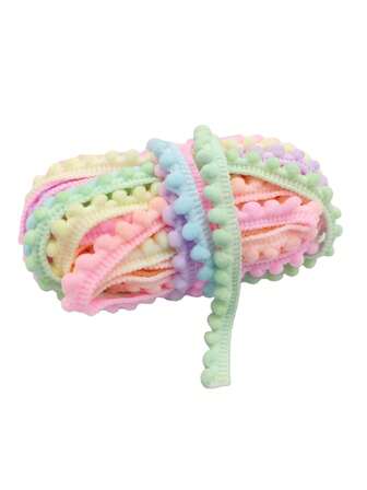 1 件 10 米涤纶彩色绒球饰边，毛茸茸的毛毛虫饰边，适用于 DIY 服装、艺术工艺品、头带装饰配件