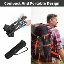 - Taburete plegable porttil de 13.8 pulgadas para caminar al aire ltima intervensin, senderismo, pesca, capacidad de 400 libras con bolsa de transporte, color negro - Un juego-negro - Ver 6