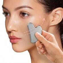 Heart-Shaped Stainless Steel Gua Sha Board, Multifunctional Blackhead Shovel, Suitable For Facial Lifting, C - 銀色 - 查看 2