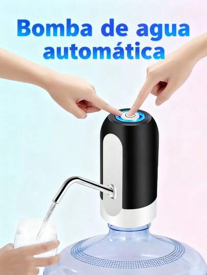 Bomba de Agua Eléctrica Recargable para Bidones, Dispensador de Agua Portátil con Interruptor Automático, Compatible con Botellas de 2 a 5 Galones, Ideal para Hogar, Oficina y Viajes