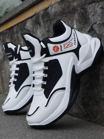 Men's High-Top Casual Walking Shoes, Fashionable Basketball Sneakers, Non-Slip Outdoor Sports Shoes