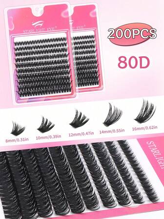 200 件 Global Pro 睫毛系统 | 80D 高密度曲线 800 束低致敏性丝绸 | 8-16 毫米多长度魔法无残忍和素食认证 4D 自然/戏剧效果 | 可重复使用 50+ 佩戴旅行套装 | 婚礼/节日/白天和夜晚