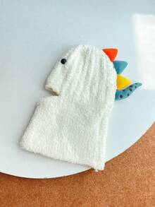 1pc Toddler Boys' Dinosaur Thermal-Lined Balaclava Hat, Knitted Beanie With Scarf, Warm Winter Cap