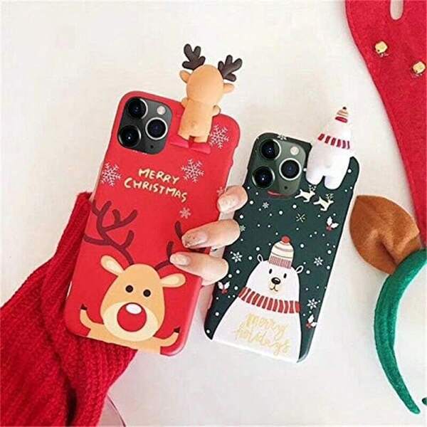 1pc Christmas Themed Phone Case, Compatible With IPhone 7/8/X/11/12/13/14/15/16/17, Great For Christmas Gifts
