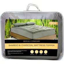 Royal Comfort Mattress Topper Underlay 800GSM Charcoal Bamboo Blend 45cm Skirt Soft Durable Luxury Comfort Single Charcoal