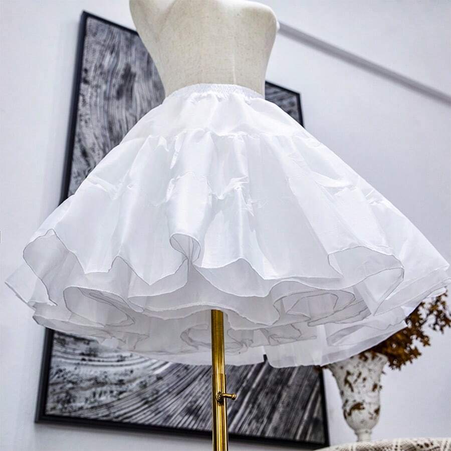 Women's Tulle Skirt, Double Layer Sheer With Lining, Suitable For Christmas Party, Halloween Performance, All Seasons - White - View 1